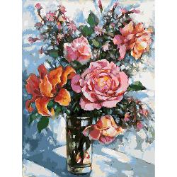 Раскраска по номерам Белоснежка 3021-CS Натюрморт с розами - характеристики и отзывы покупателей.