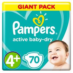 Подгузники Pampers Active Baby-Dry 4+ - характеристики и отзывы покупателей.